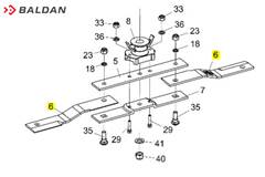 FACA DE CORTE DUPLO ROÇADEIRA BALDAN RP RD 1700 BALDAN